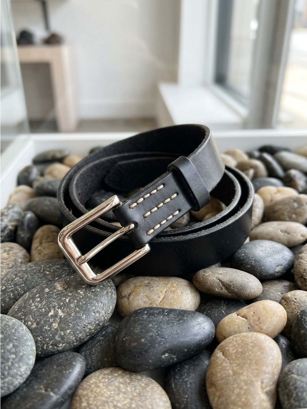 Classic Black Leather Belt